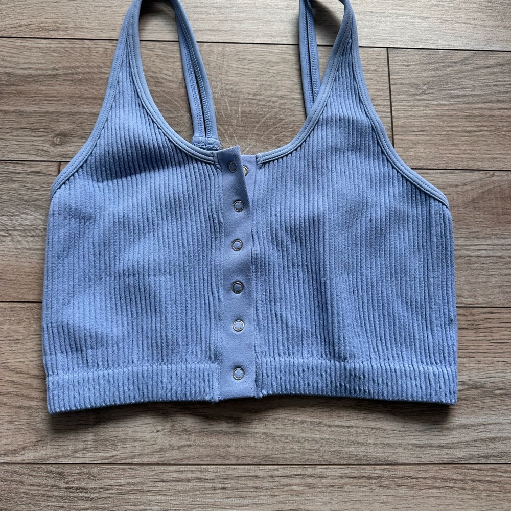 Aerie Blue Ribbed Crop Top
